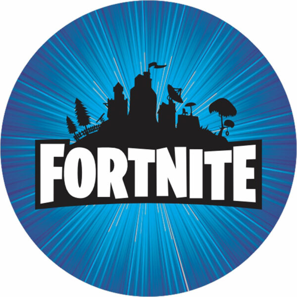 Painel Redondo 3D Fortnite Azul Tecido Sublimado