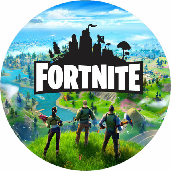 Painel Redondo 3D Fortnite Tecido Sublimado