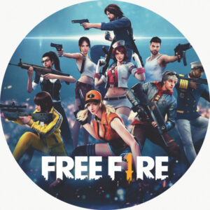Painel Redondo 3D Free Fire Tecido Sublimado