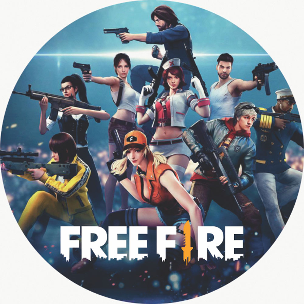 Painel Redondo 3D Free Fire Tecido Sublimado