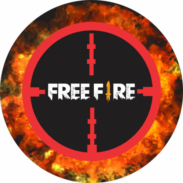 Painel Redondo 3D Free Fire Tecido Sublimado