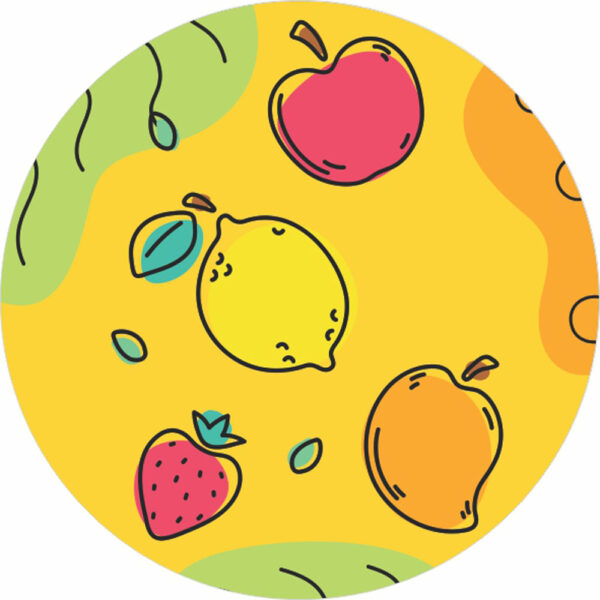 Painel Redondo 3D Frutas Tecido Sublimado
