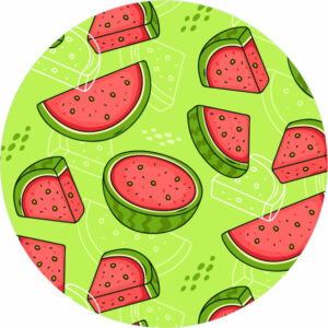 Painel Redondo 3D Frutas Melancia Tecido Sublimado