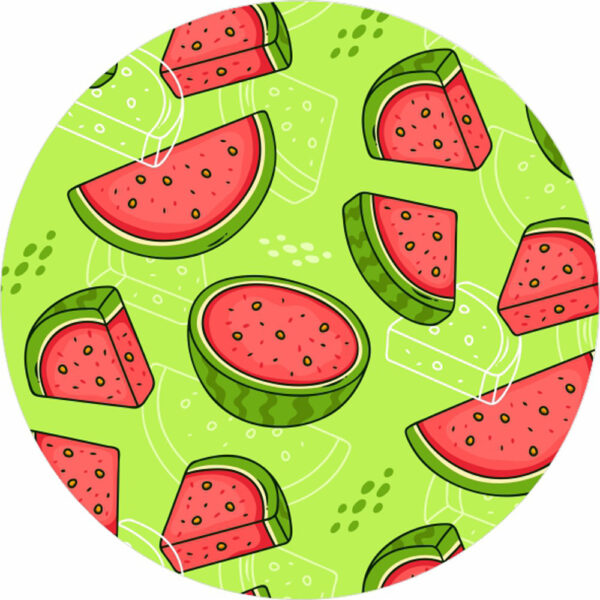 Painel Redondo 3D Frutas Melancia Tecido Sublimado