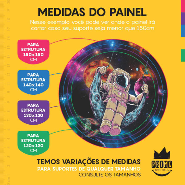 Painel Redondo 3D Galáxia Tecido Sublimado - Image 4
