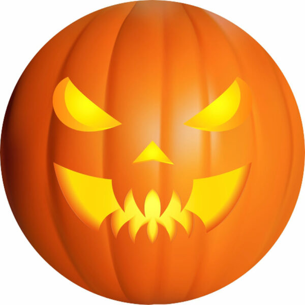 Painel Redondo 3D Halloween Abobora Tecido Sublimado