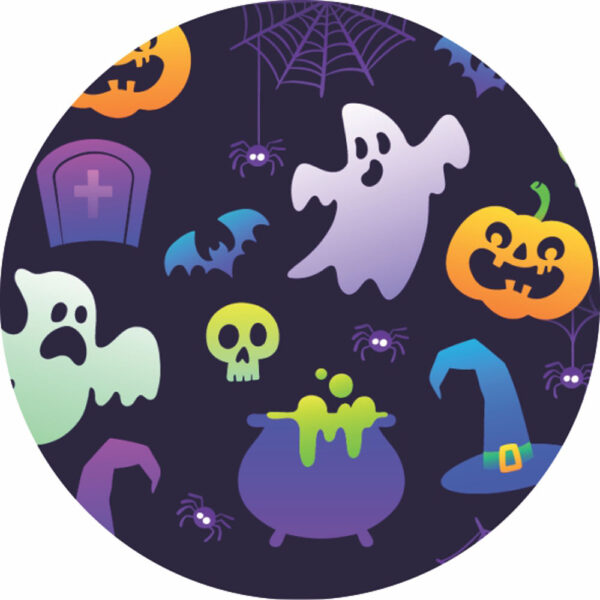 Painel Redondo 3D Halloween Tecido Sublimado