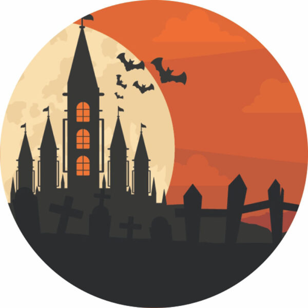 Painel Redondo 3D Halloween Tecido Sublimado