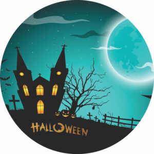 Painel Redondo 3D Halloween Tecido Sublimado