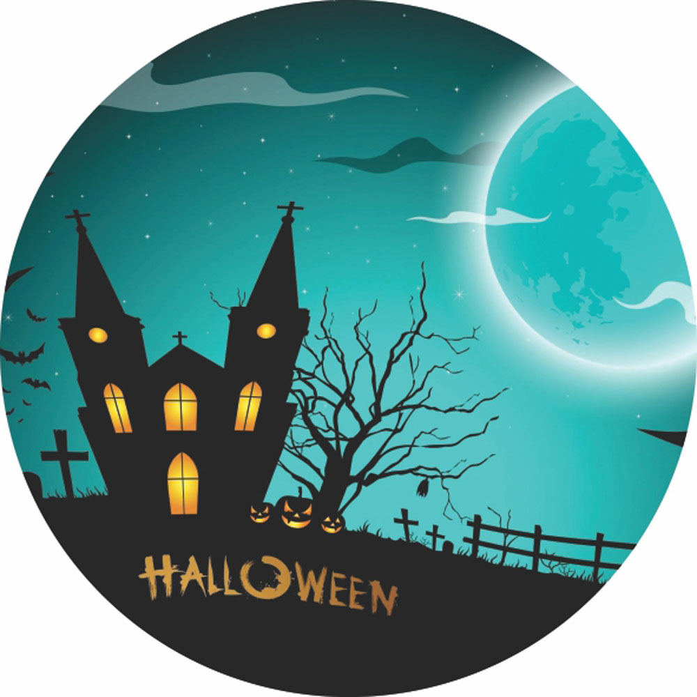 Painel Redondo 3D Halloween Tecido Sublimado