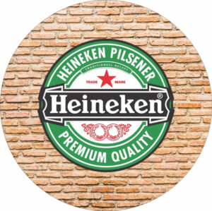 Painel Redondo 3D Heineken Tecido Sublimado
