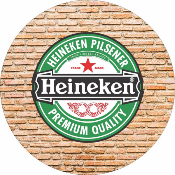 Painel Redondo 3D Heineken Tecido Sublimado