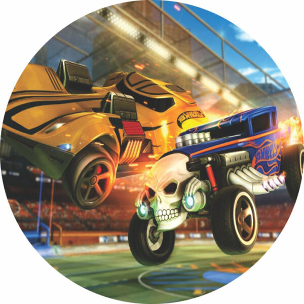 Painel Redondo 3D Hotwheels Tecido Sublimado