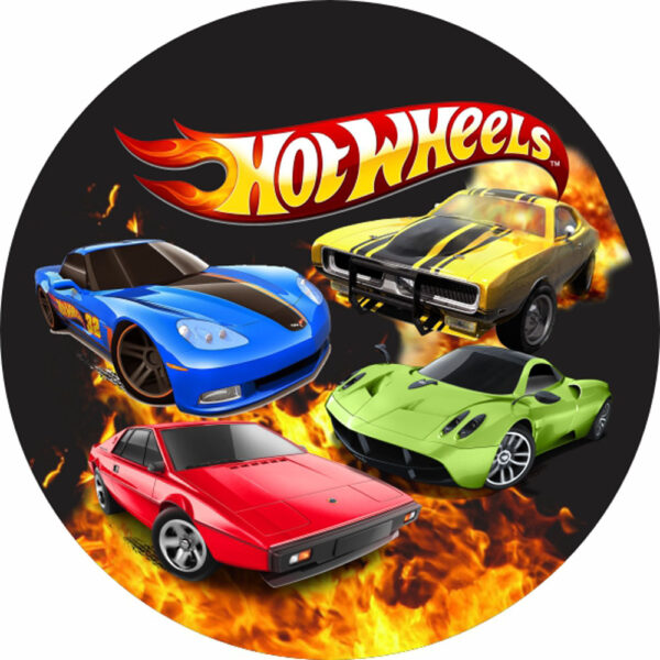 Painel Redondo 3D Hotwheels Tecido Sublimado