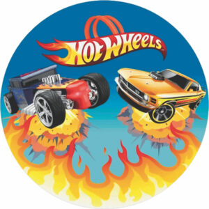 Painel Redondo 3D Hotwheels Tecido Sublimado