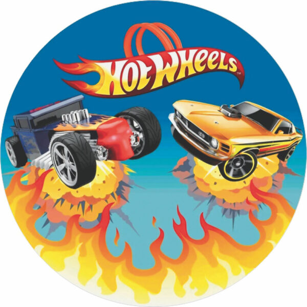 Painel Redondo 3D Hotwheels Tecido Sublimado