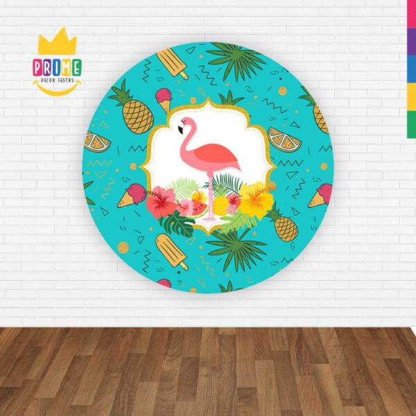 Painel Redondo 3D Flamingo Abre Fácil Tecido - Image 2