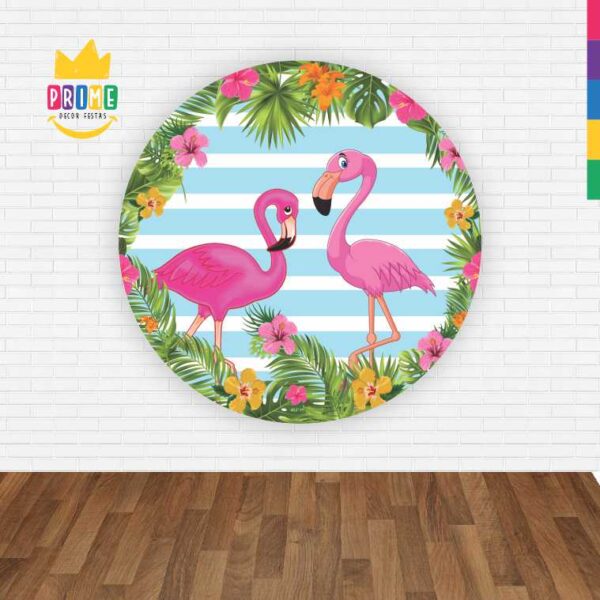 Painel Redondo 3D Flamingo Abre Fácil Tecido - Image 2
