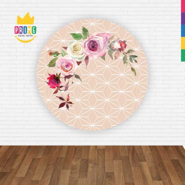 Painel Redondo 3D Floral Abre Fácil Tecido - Image 2