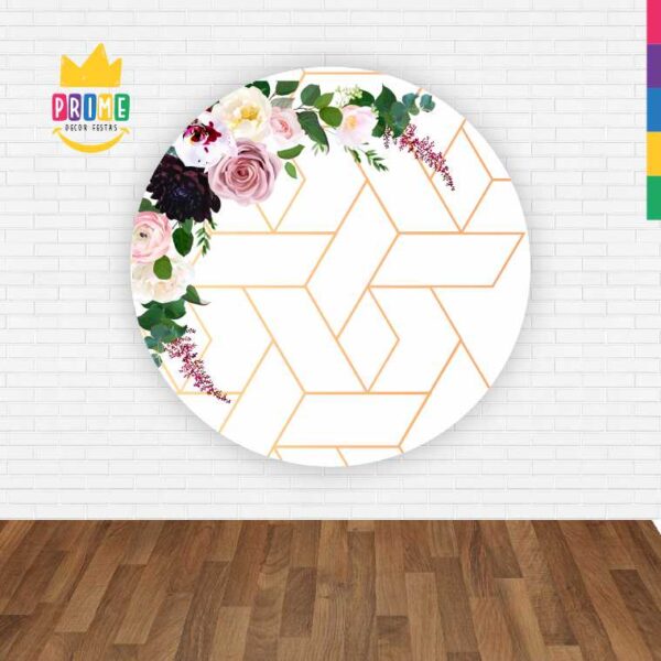 Painel Redondo 3D Floral Abre Fácil Tecido - Image 2
