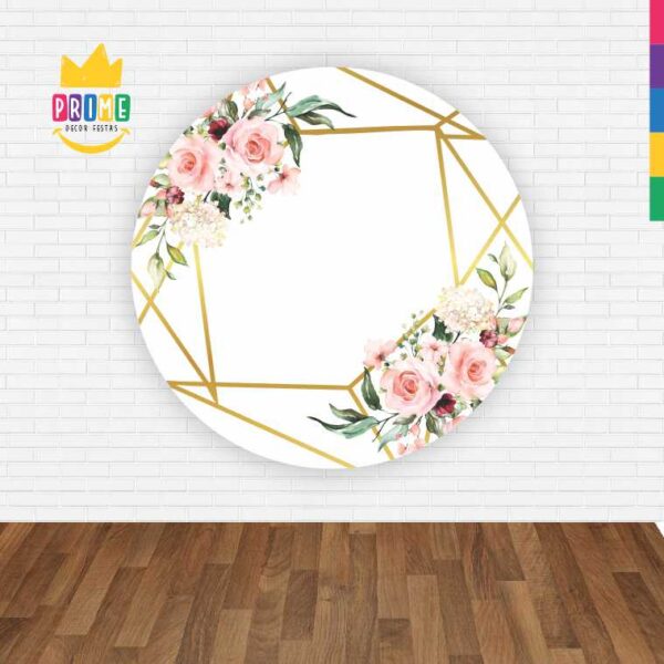 Painel Redondo 3D Floral Abre Fácil Tecido - Image 2