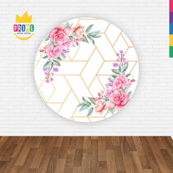 Painel Redondo 3D Floral Abre Fácil Tecido - Image 2