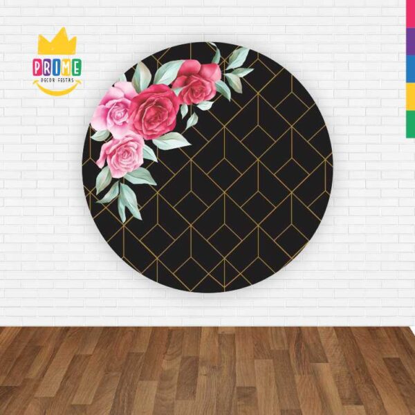 Painel Redondo 3D Floral Abre Fácil Tecido - Image 2