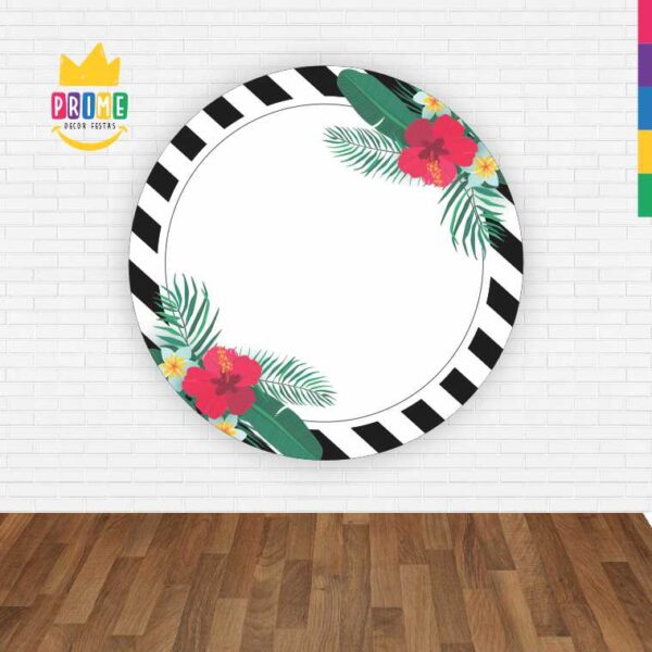 Painel Redondo 3D Floral Abre Fácil Tecido - Image 2