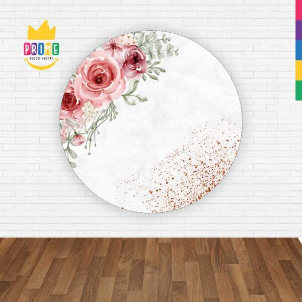 Painel Redondo 3D Floral Abre Fácil Tecido - Image 2