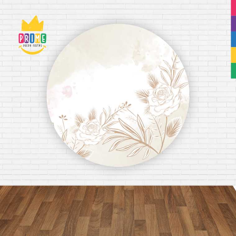 Painel Redondo 3D Floral Abre Fácil Tecido - Imagem 2