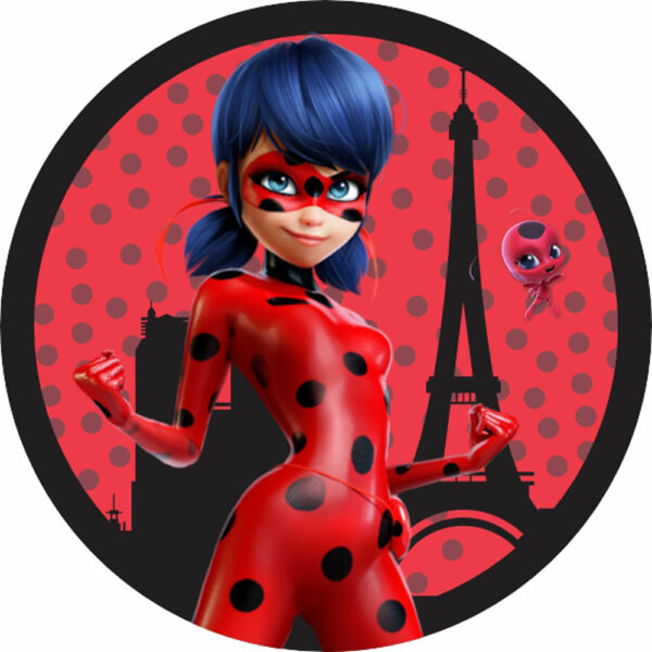 Painel Redondo 3D Lady Bug Tecido Sublimado