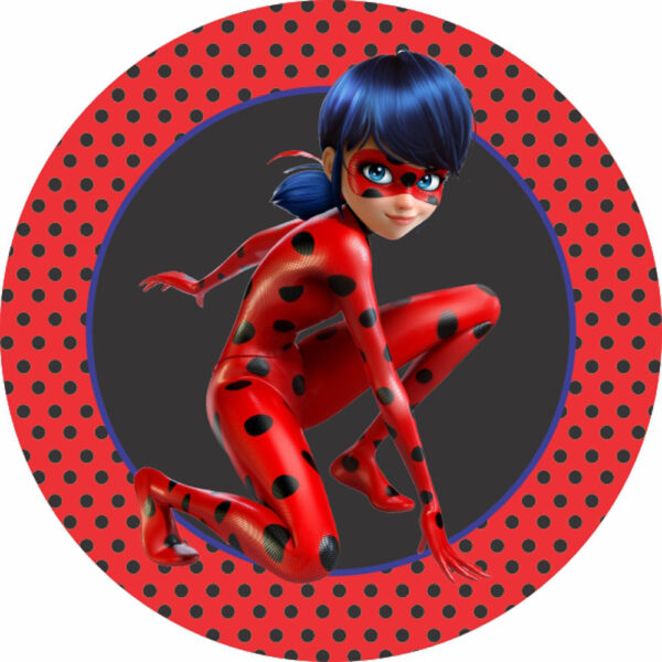 Painel Redondo 3D Lady Bug Tecido Sublimado
