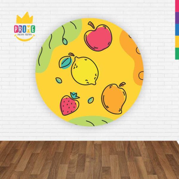Painel Redondo 3D Frutas Abre Fácil Tecido - Image 2