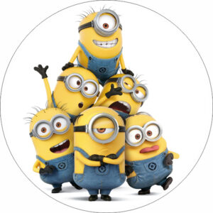 Painel Redondo 3D Minions Tecido Sublimado