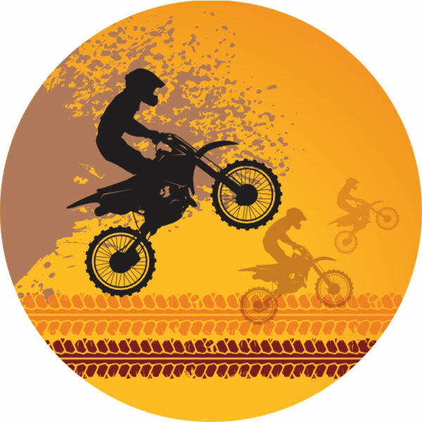 Painel Redondo 3D MotoCross Tecido Sublimado