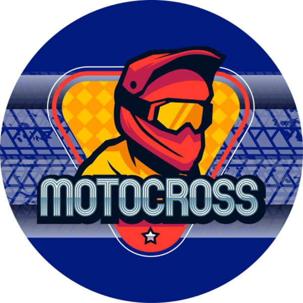 Painel Redondo 3D MotoCross Tecido Sublimado