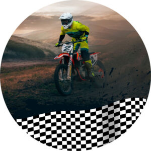 Painel Redondo 3D MotoCross Tecido Sublimado