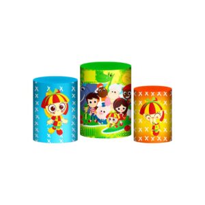 Trio Capas Cilindros Sublimado Sitio do Pica Pau Amarelo Tecido Veste Fácil