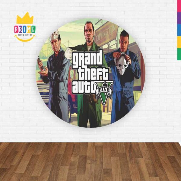 Painel Redondo 3D Gta Abre Fácil Tecido - Image 2