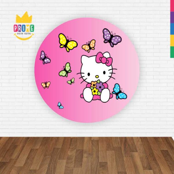 Painel Redondo 3D Hello Kitty Abre Fácil Tecido - Image 2