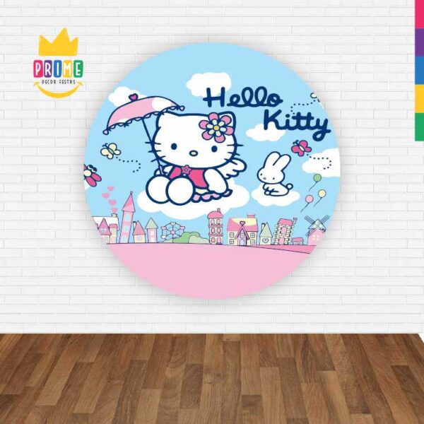 Painel Redondo 3D Hello Kitty Abre Fácil Tecido - Image 2