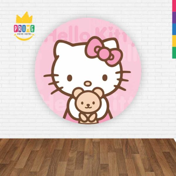 Painel Redondo 3D Hello Kitty Abre Fácil Tecido - Image 2