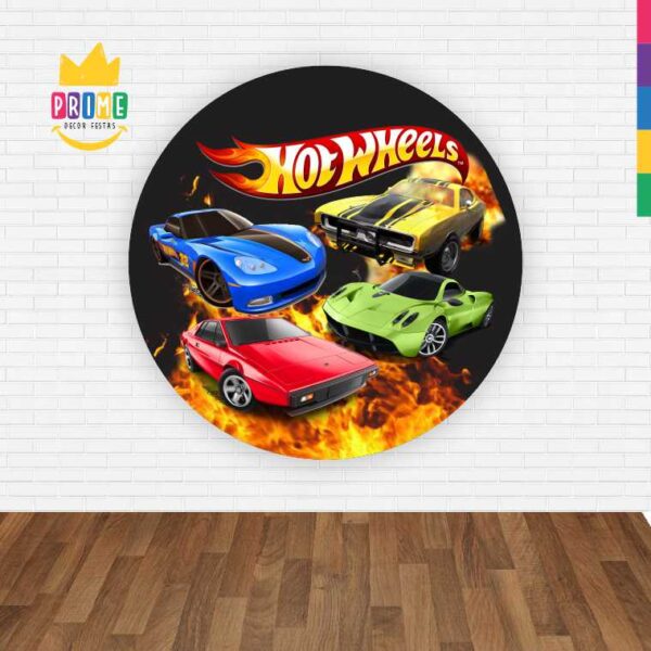 Painel Redondo 3D Hot Wheels Abre Fácil Tecido - Image 2