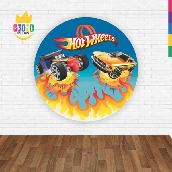 Painel Redondo 3D Hot Wheels Abre Fácil Tecido - Image 2