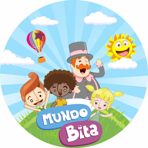 Painel Redondo 3D Mundo Bita Tecido Sublimado