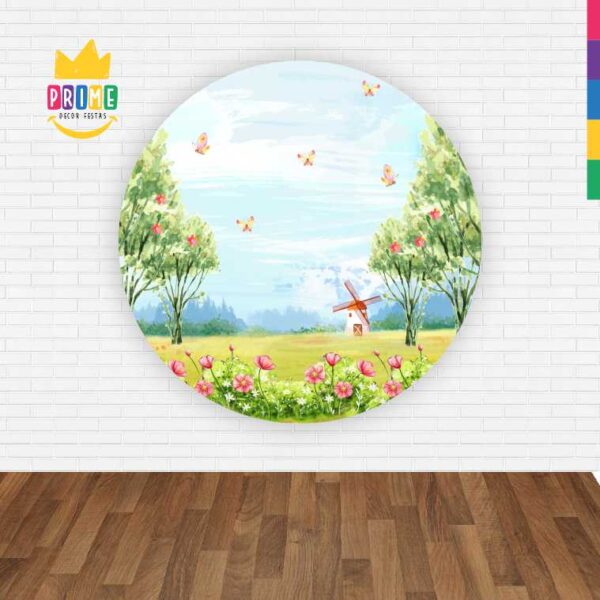Painel Redondo 3D Jardim Abre Fácil Tecido - Image 2