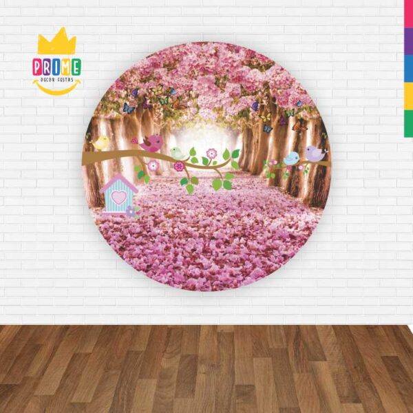 Painel Redondo 3D Jardim Encantado Abre Fácil Tecido - Image 2