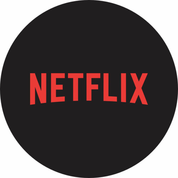 Painel Redondo 3D Netflix Preto Tecido Sublimado