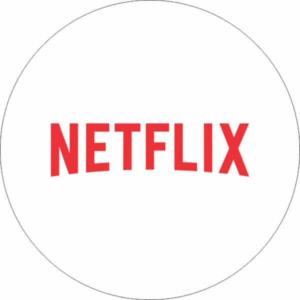 Painel Redondo 3D Netflix Branco Tecido Sublimado