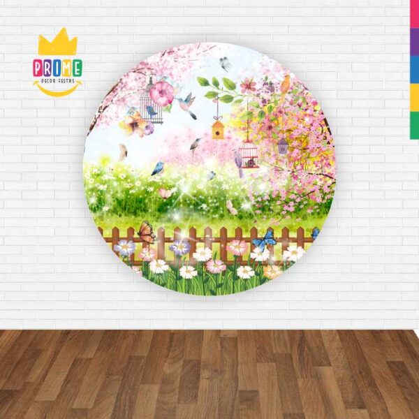 Painel Redondo 3D Jardim Encantado Abre Fácil Tecido - Image 2